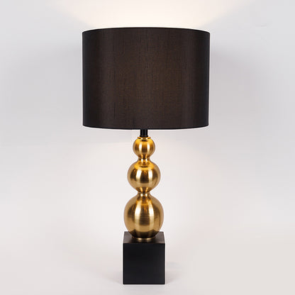 ΕΠΙΤΡΑΠΕΖΙΟ ΦΩΤΙΣΤΙΚΟ ΜΕ ΜΑΥΡΟ ΚΑΠΕΛΟ ΜΕΤΑΛΙΚΟ ΧΡΥΣΟ - ΜΑΥΡΟ 30x30x59