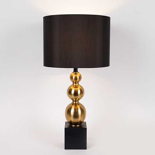 ΕΠΙΤΡΑΠΕΖΙΟ ΦΩΤΙΣΤΙΚΟ ΜΕ ΜΑΥΡΟ ΚΑΠΕΛΟ ΜΕΤΑΛΙΚΟ ΧΡΥΣΟ - ΜΑΥΡΟ 30x30x59