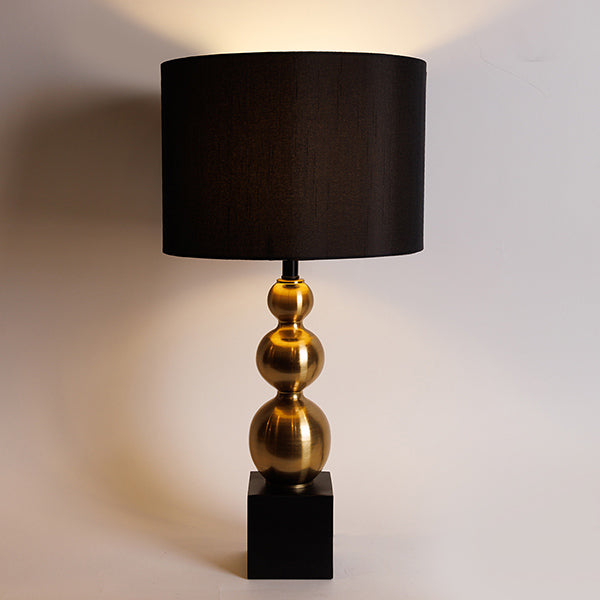 ΕΠΙΤΡΑΠΕΖΙΟ ΦΩΤΙΣΤΙΚΟ ΜΕ ΜΑΥΡΟ ΚΑΠΕΛΟ ΜΕΤΑΛΙΚΟ ΧΡΥΣΟ - ΜΑΥΡΟ 30x30x59