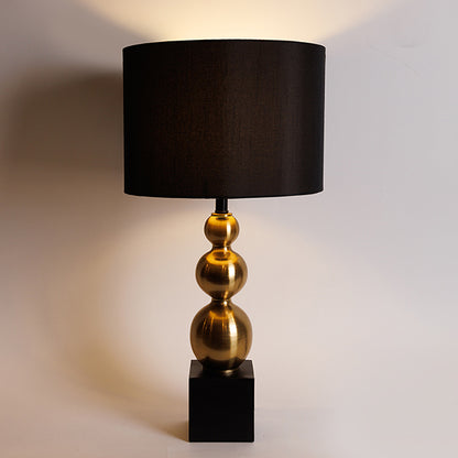 ΕΠΙΤΡΑΠΕΖΙΟ ΦΩΤΙΣΤΙΚΟ ΜΕ ΜΑΥΡΟ ΚΑΠΕΛΟ ΜΕΤΑΛΙΚΟ ΧΡΥΣΟ - ΜΑΥΡΟ 30x30x59