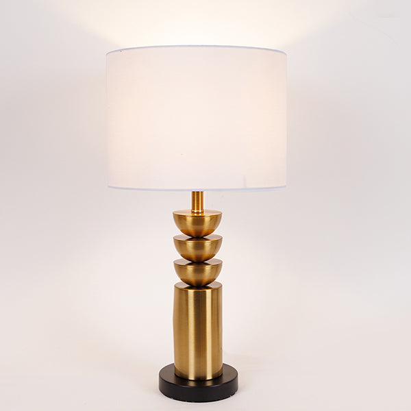 ΕΠΙΤΡΑΠΕΖΙΟ ΦΩΤΙΣΤΙΚΟ ΜΕ ΛΕΥΚΟ ΚΑΠΕΛΟ ΜΕΤΑΛΙΚΟ ΧΡΥΣΟ - ΜΑΥΡΟ 28x28x54