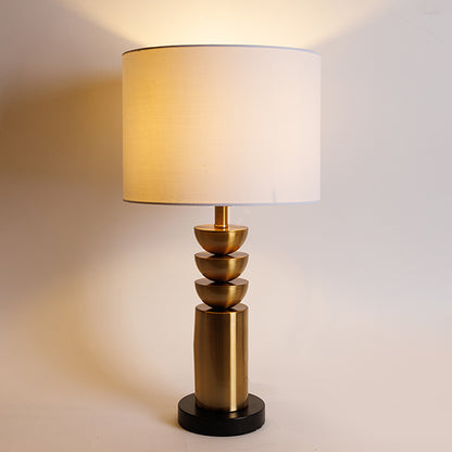 ΕΠΙΤΡΑΠΕΖΙΟ ΦΩΤΙΣΤΙΚΟ ΜΕ ΛΕΥΚΟ ΚΑΠΕΛΟ ΜΕΤΑΛΙΚΟ ΧΡΥΣΟ - ΜΑΥΡΟ 28x28x54