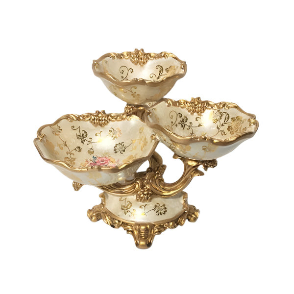 ΠΙΑΤΕΛΕΣ ΜΕ ΠΟΔΙ ΠΟΡΣΕΛΑΝΗ ΜΠΕΖ-ΧΡΥΣΟ 32x20x26