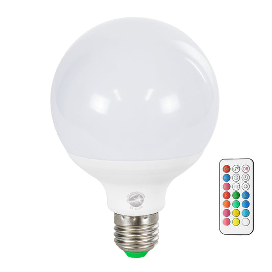 76071 Λάμπα LED E27 G95 Γλόμπος 12W 780lm 260° AC 220-240V IP20 Φ9.5 x Υ14cm - Εναλλαγή Φωτισμού μέσω Τηλεχειριστηρίου - Πολύχρωμο RGB+WW