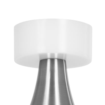 DOLLY 76468 Μοντέρνο Επιτραπέζιο Φωτιστικό Πορτατίφ LED 1.5W 105lm 120° DC 5V Επαναφορτιζόμενο με Μπαταρία Li-ion 1800mAh - Διακόπτη Αφής με 3 Εναλλαγές Φωτισμού CCT Θερμό - Φυσικό - Ψυχρό 1500K - 4500K - 6000K Dimmable - D9 x 21cm - Ασημί