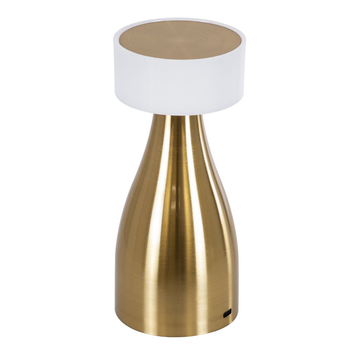 DOLLY 76470 Μοντέρνο Επιτραπέζιο Φωτιστικό Πορτατίφ LED 1.5W 105lm 120° DC 5V Επαναφορτιζόμενο με Μπαταρία Li-ion 1800mAh - Διακόπτη Αφής με 3 Εναλλαγές Φωτισμού CCT Θερμό - Φυσικό - Ψυχρό 1500K - 4500K - 6000K Dimmable - D9 x 21cm - Χρυσό