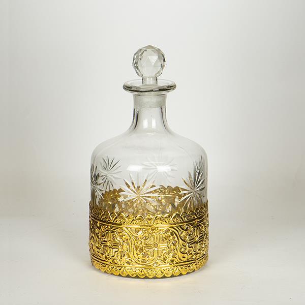 ΚΑΡΑΦΑ ΓΥΑΛΙΝΗ - ΜΕΤΑΛΛΙΚΗ ΧΡΥΣΗ 13x13x24