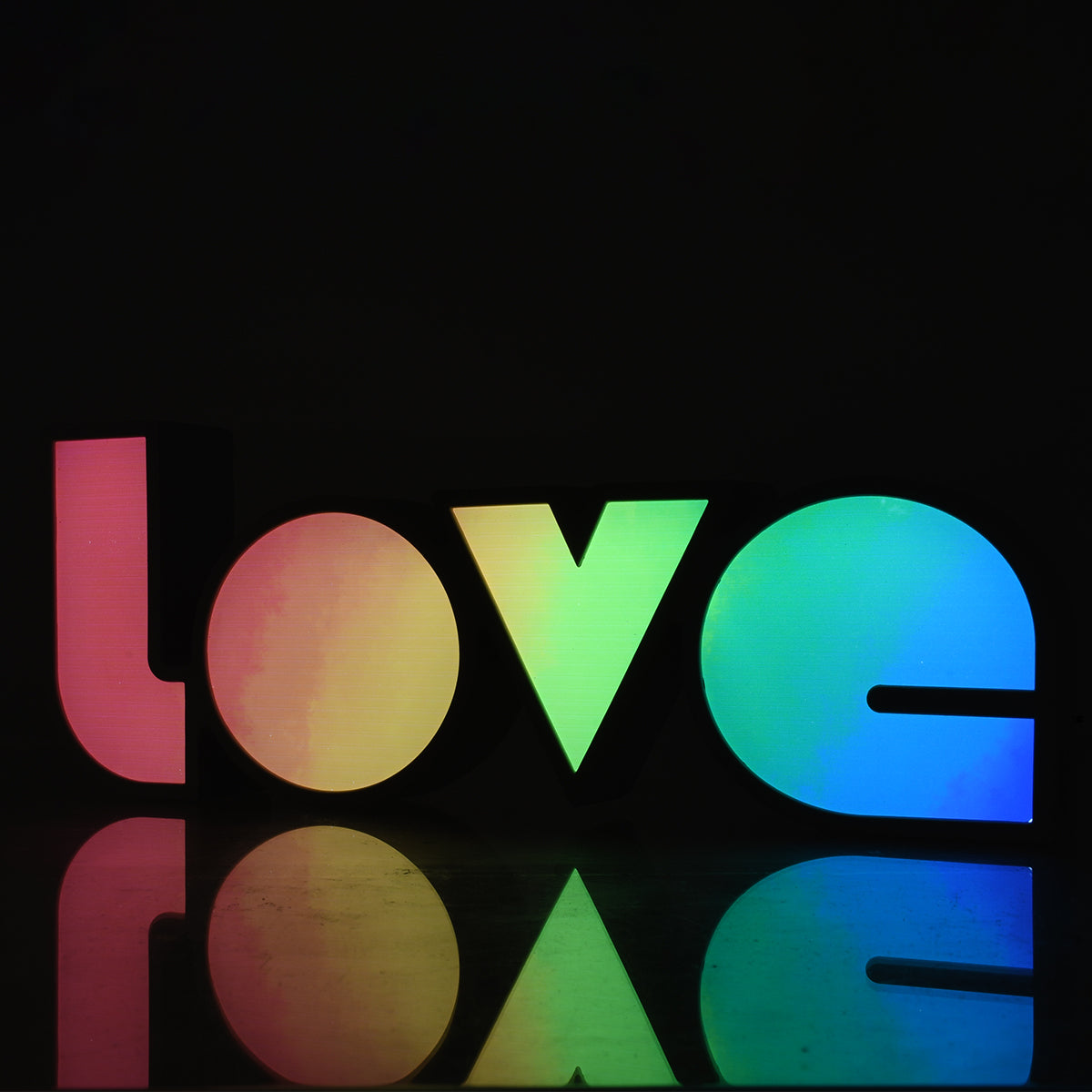 76551 Μοντέρνο Επιτραπέζιο Διακοσμητικό Φωτιστικό LED Σήμανσης RAINBOW LOVE 2W με Διακόπτη On/Off & Καλώδιο Τροφοδοσίας USB - Μπαταρίας 3xAAA (Δεν Περιλαμβάνονται) Ψυχρό Λευκό 6000K