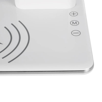 ZENTIME 76554 Μοντέρνο Επιτραπέζιο Φωτιστικό Γραφείου με Ασύρματη Φόρτιση 15W 3A & Ψηφιακό Ρολόι LED 3.5W 350lm 120° DC 5V με USB-C IP20 Ρυθμιζόμενο Λευκό CCT με Αφή 2700K/4500K/6000K Dimmable - Sanan SMD Chip - Μαύρο - Μ19.5 x Π14.5 x Υ38.8