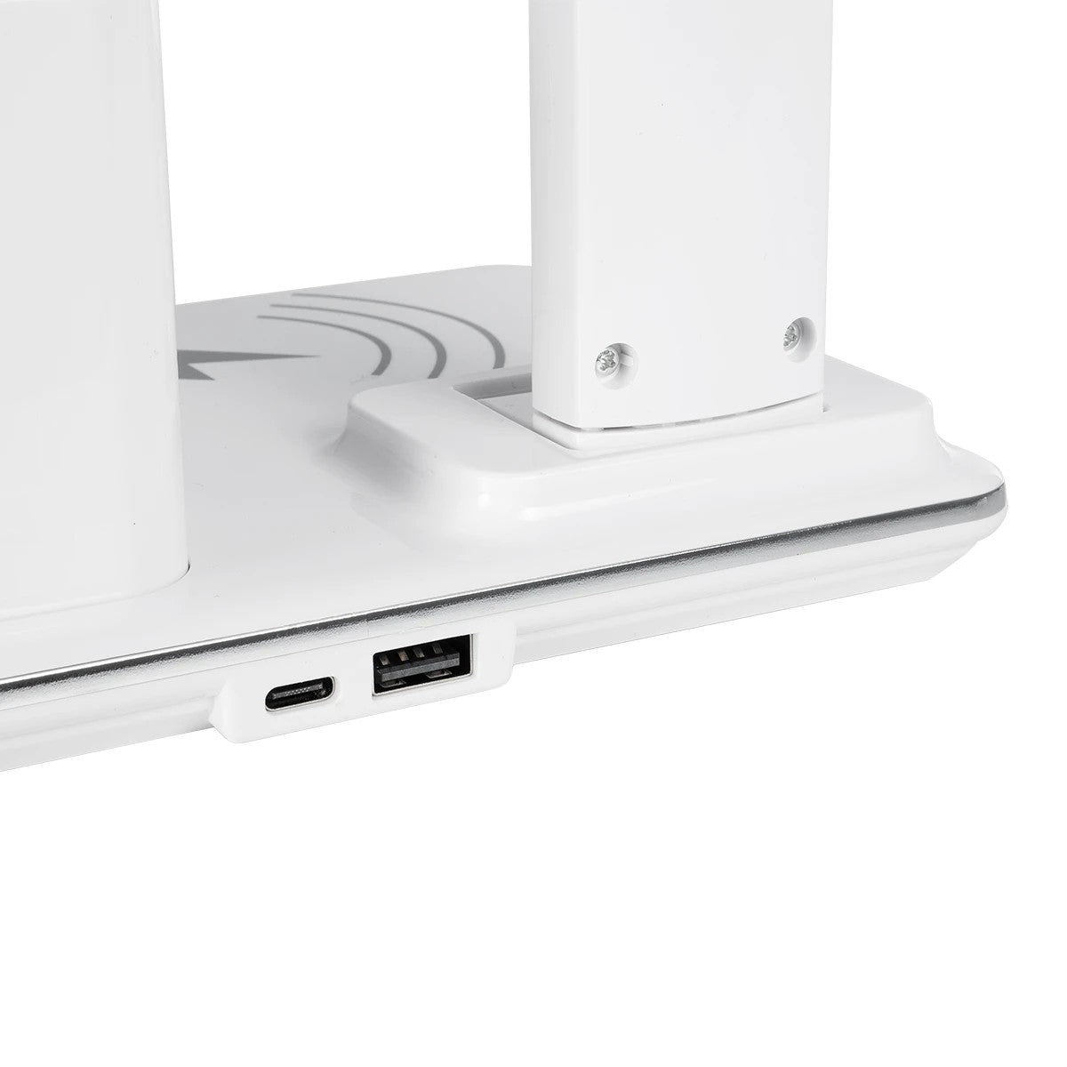 ZENTIME 76554 Μοντέρνο Επιτραπέζιο Φωτιστικό Γραφείου με Ασύρματη Φόρτιση 15W 3A & Ψηφιακό Ρολόι LED 3.5W 350lm 120° DC 5V με USB-C IP20 Ρυθμιζόμενο Λευκό CCT με Αφή 2700K/4500K/6000K Dimmable - Sanan SMD Chip - Μαύρο - Μ19.5 x Π14.5 x Υ38.8