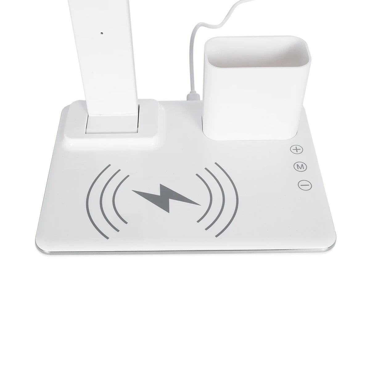 ZENTIME 76554 Μοντέρνο Επιτραπέζιο Φωτιστικό Γραφείου με Ασύρματη Φόρτιση 15W 3A & Ψηφιακό Ρολόι LED 3.5W 350lm 120° DC 5V με USB-C IP20 Ρυθμιζόμενο Λευκό CCT με Αφή 2700K/4500K/6000K Dimmable - Sanan SMD Chip - Μαύρο - Μ19.5 x Π14.5 x Υ38.8