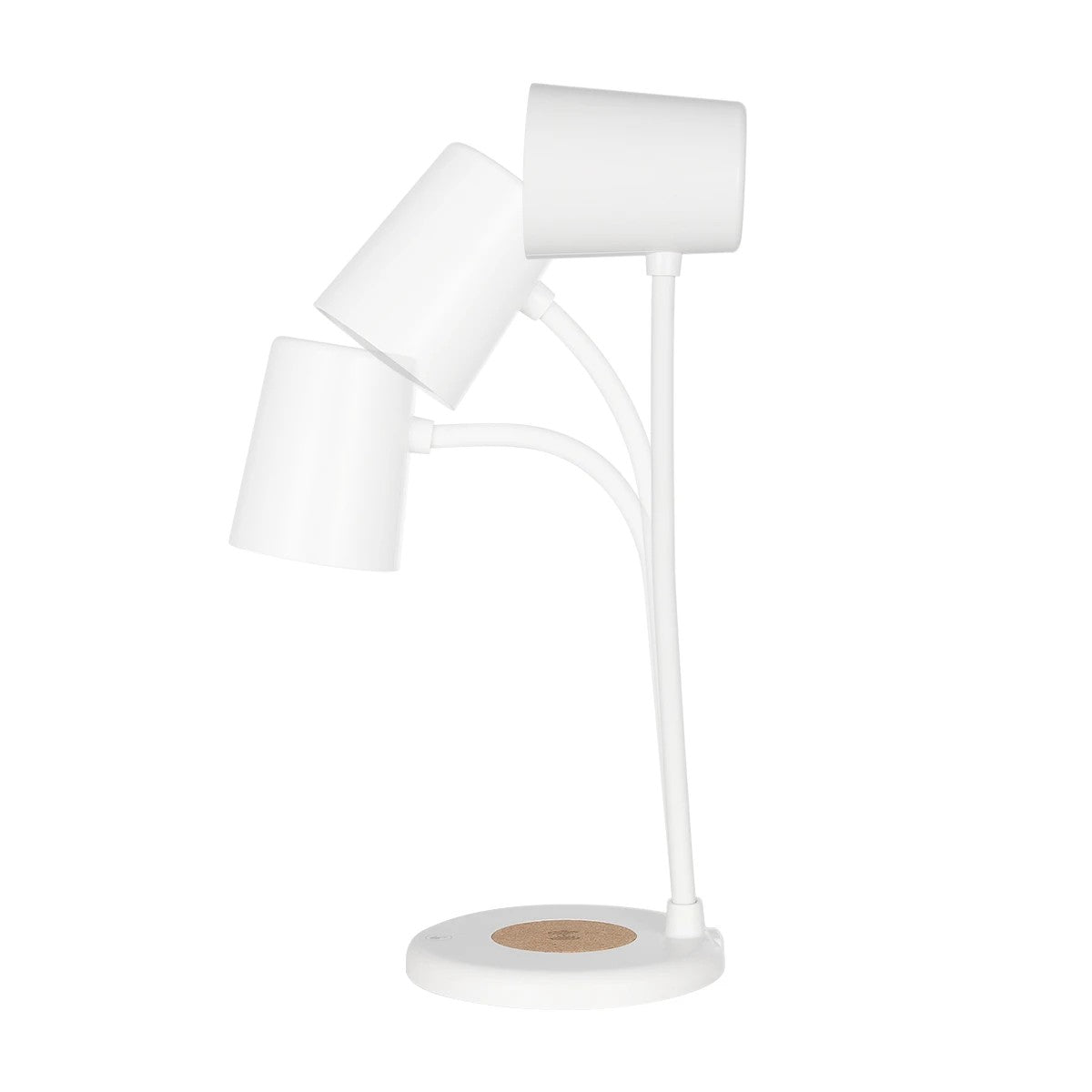 LUCORA 76555 Μοντέρνο Επιτραπέζιο Φωτιστικό Γραφείου με Ασύρματη Φόρτιση 10W 2A & 4W Bluetooth Ηχείο LED 3W 300lm 120° DC 5V με USB-C IP20 Ρυθμιζόμενο Λευκό CCT με Αφή 2700K/4500K/6000K Dimmable - Sanan SMD Chip - Λευκό - Μ12 x Π12 x Υ32