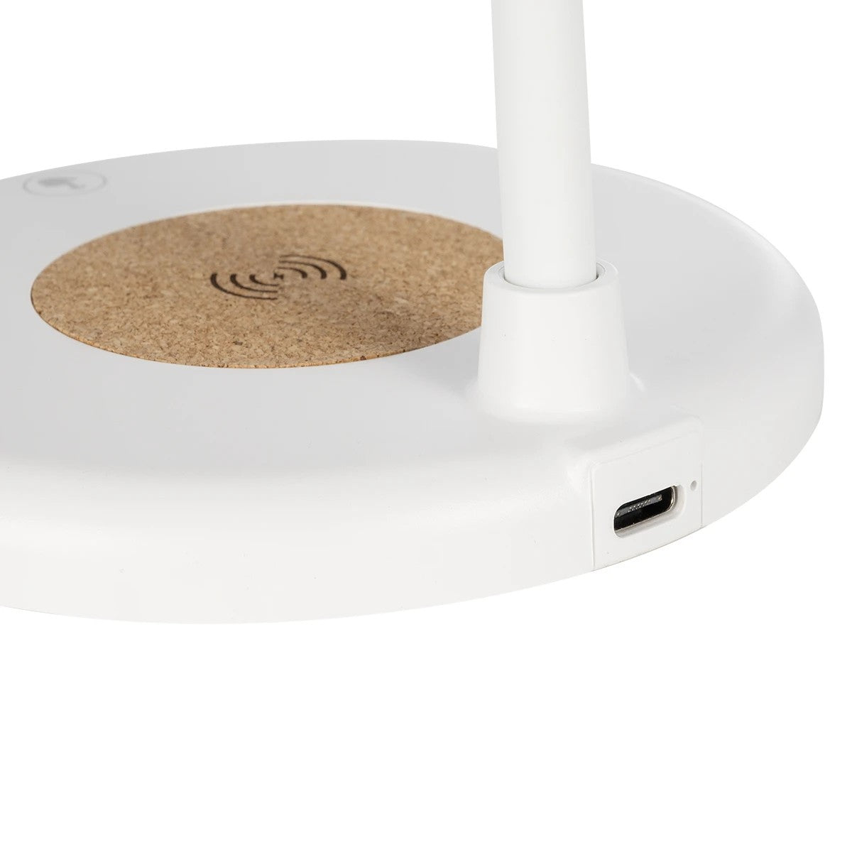 LUCORA 76555 Μοντέρνο Επιτραπέζιο Φωτιστικό Γραφείου με Ασύρματη Φόρτιση 10W 2A & 4W Bluetooth Ηχείο LED 3W 300lm 120° DC 5V με USB-C IP20 Ρυθμιζόμενο Λευκό CCT με Αφή 2700K/4500K/6000K Dimmable - Sanan SMD Chip - Λευκό - Μ12 x Π12 x Υ32