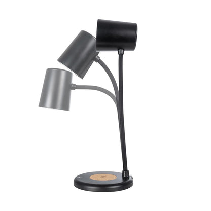 LUCORA 76556 Μοντέρνο Επιτραπέζιο Φωτιστικό Γραφείου με Ασύρματη Φόρτιση 10W 2A & 4W Bluetooth Ηχείο LED 3W 300lm 120° DC 5V με USB-C IP20 Ρυθμιζόμενο Λευκό CCT με Αφή 2700K/4500K/6000K Dimmable - Sanan SMD Chip - Μαύρο - Μ12 x Π12 x Υ32