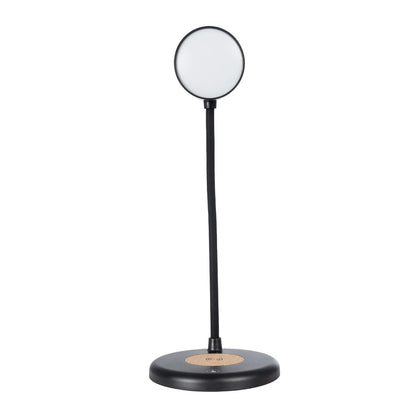 LUCORA 76556 Μοντέρνο Επιτραπέζιο Φωτιστικό Γραφείου με Ασύρματη Φόρτιση 10W 2A & 4W Bluetooth Ηχείο LED 3W 300lm 120° DC 5V με USB-C IP20 Ρυθμιζόμενο Λευκό CCT με Αφή 2700K/4500K/6000K Dimmable - Sanan SMD Chip - Μαύρο - Μ12 x Π12 x Υ32