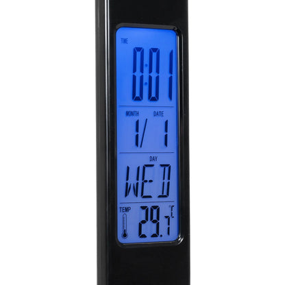 ZENTIME 76564 Μοντέρνο Επιτραπέζιο Φωτιστικό Γραφείου με Ασύρματη Φόρτιση 10W 2A & Ψηφιακό Ρολόι LED 3.5W 350lm 120° DC 5V με USB-C IP20 Ρυθμιζόμενο Λευκό CCT με Αφή 2700K/4500K/6000K Dimmable - Sanan SMD Chip - Μαύρο - Μ18 x Π12 x Υ40