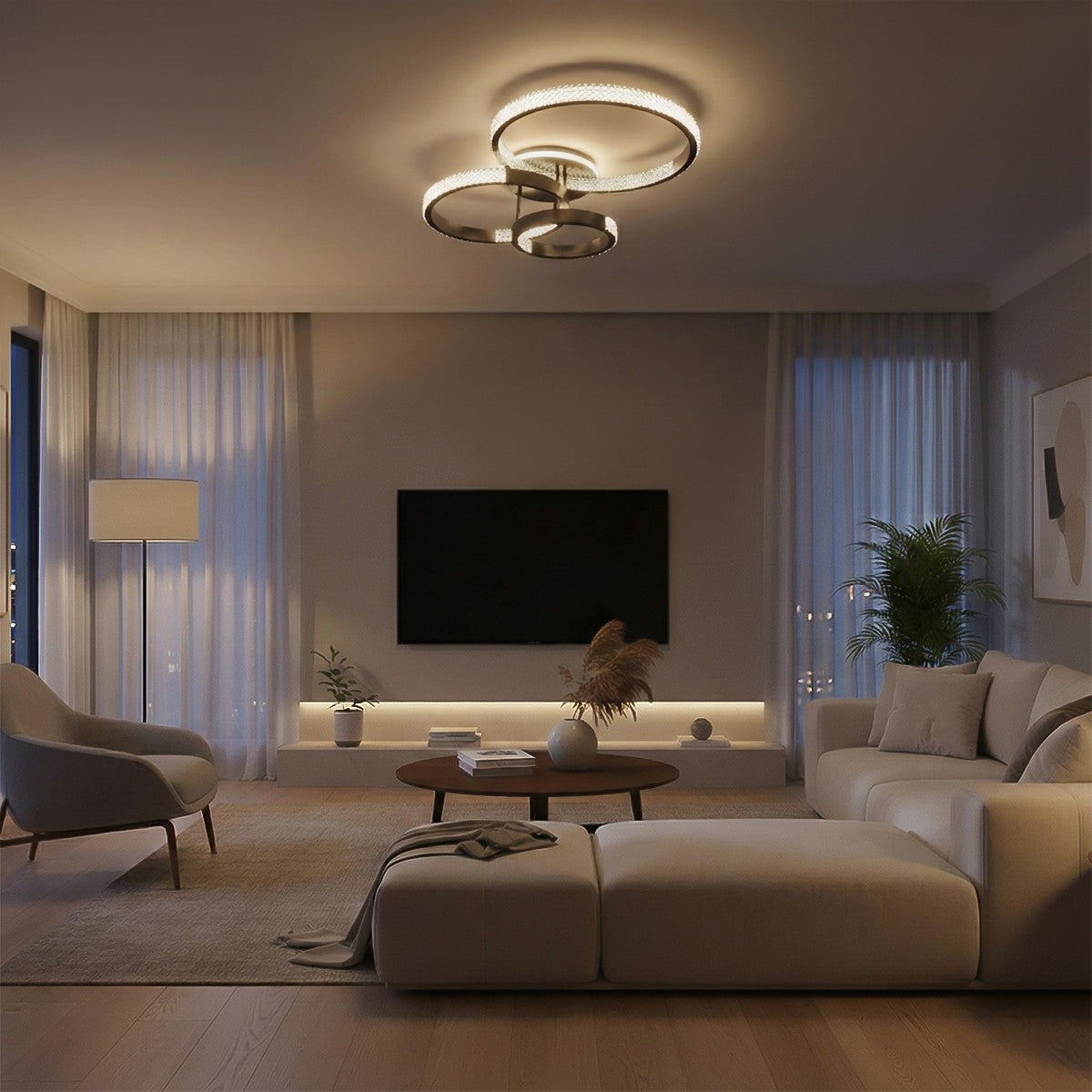 DIAMOND KLV-101-0226 Φωτιστικό Οροφής LED 100W 10000lm 360° AC 220-240V IP20 Ρυθμιζόμενο Λευκό CCT με Χειριστήριο από 2700K έως 6000K Dimmable - Lumileds SMD Chip - Μαύρο Ματ - Μ80 x Π50 x Υ20