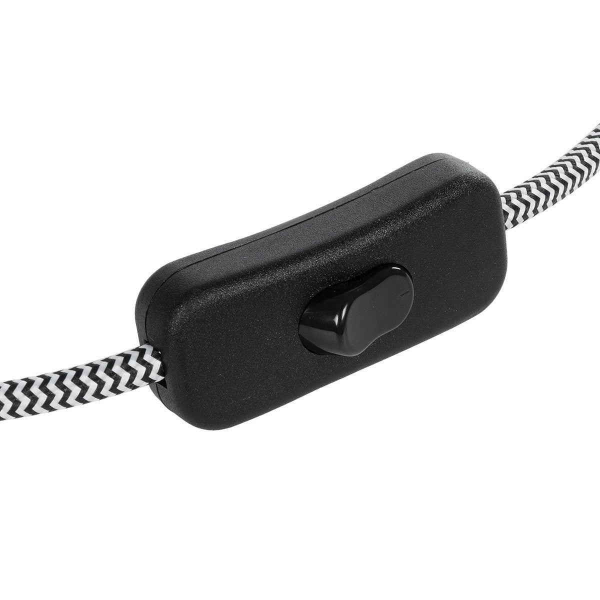 WHIP 77670 Μοντέρνο DIY Φωτιστικό με Υφασμάτινο Καλώδιο, Ντουί 1 x E27 & Διακόπτη On/Off AC 220-240V IP20 - Ασημί & Μαύρο - Μ140 x Π2.7 x Υ1.9