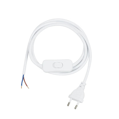 WHIP 77671 Μοντέρνο DIY Υφασμάτινο Καλώδιο με Διακόπτη On/Off AC 220-240V IP20 - Λευκό - Μ150 x Π2.7 x Υ1.9