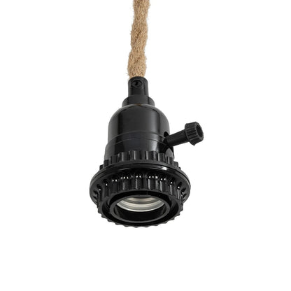 WHIP 77676 Μοντέρνο DIY Φωτιστικό με Υφασμάτινο Καλώδιο, Ντουί 3 x E27, Διακόπτη On/Off & Πρίζα AC 220-240V IP20 - Μπεζ & Μαύρο - Μ650 x Π5.5 x Υ100