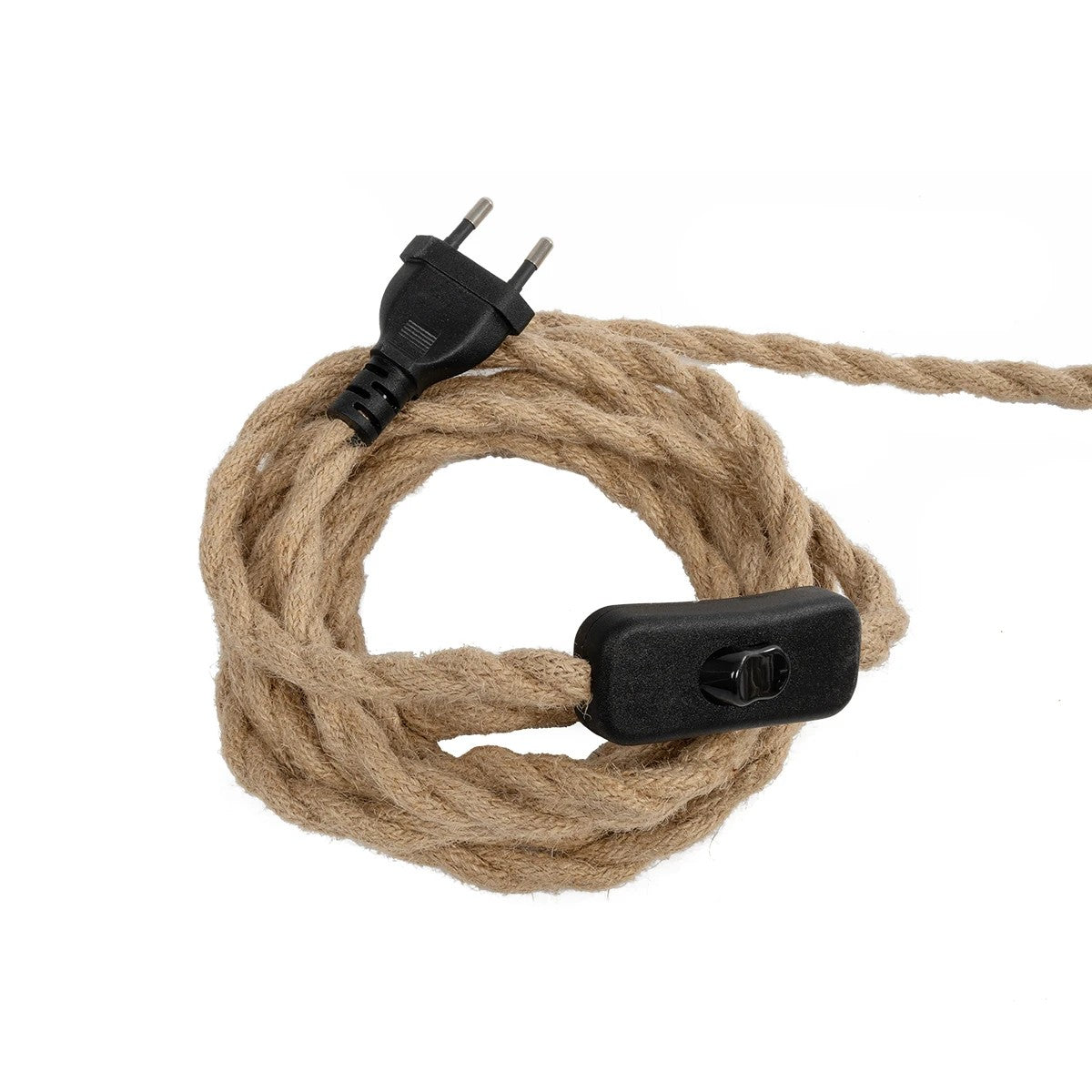 WHIP 77676 Μοντέρνο DIY Φωτιστικό με Υφασμάτινο Καλώδιο, Ντουί 3 x E27, Διακόπτη On/Off & Πρίζα AC 220-240V IP20 - Μπεζ & Μαύρο - Μ650 x Π5.5 x Υ100