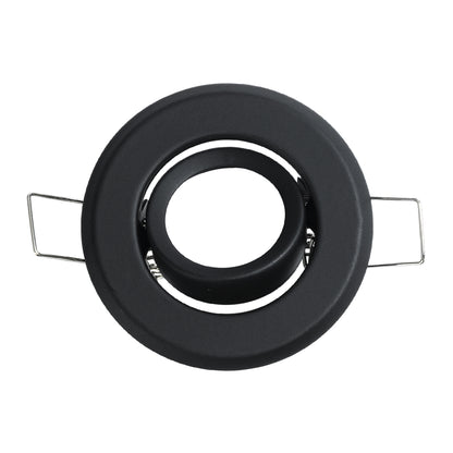DELTA 77801 Χωνευτό Κινούμενο Στρόγγυλο Σποτ Οροφής για Λάμπα MR11 με Βάση GU5.3 ή GU10 - IP20 - Μεταλλικό - Φ70 x Υ21mm - Μαύρο