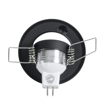 DELTA 77801 Χωνευτό Κινούμενο Στρόγγυλο Σποτ Οροφής για Λάμπα MR11 με Βάση GU5.3 ή GU10 - IP20 - Μεταλλικό - Φ70 x Υ21mm - Μαύρο