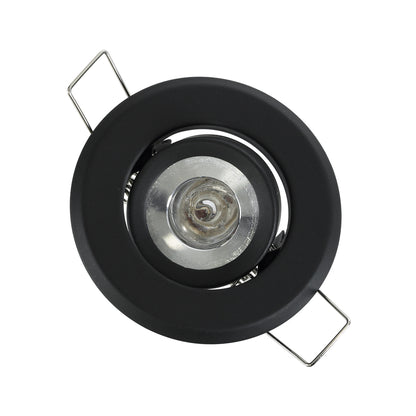 DELTA 77801 Χωνευτό Κινούμενο Στρόγγυλο Σποτ Οροφής για Λάμπα MR11 με Βάση GU5.3 ή GU10 - IP20 - Μεταλλικό - Φ70 x Υ21mm - Μαύρο