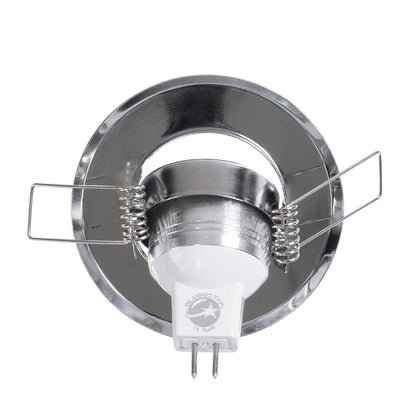DELTA 77803 Χωνευτό Κινούμενο Στρόγγυλο Σποτ Οροφής για Λάμπα MR11 με Βάση GU5.3 ή GU10 - IP20 - Μεταλλικό - Φ70 x Υ21mm - Χρώμιο Νίκελ