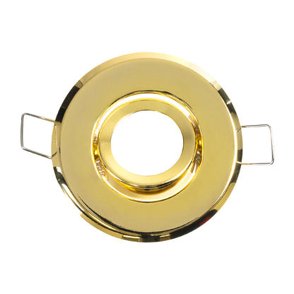 DELTA 77804 Χωνευτό Κινούμενο Στρόγγυλο Σποτ Οροφής για Λάμπα MR11 με Βάση GU5.3 ή GU10 - IP20 - Μεταλλικό - Φ70 x Υ21mm - Χρυσό Πλατίνα