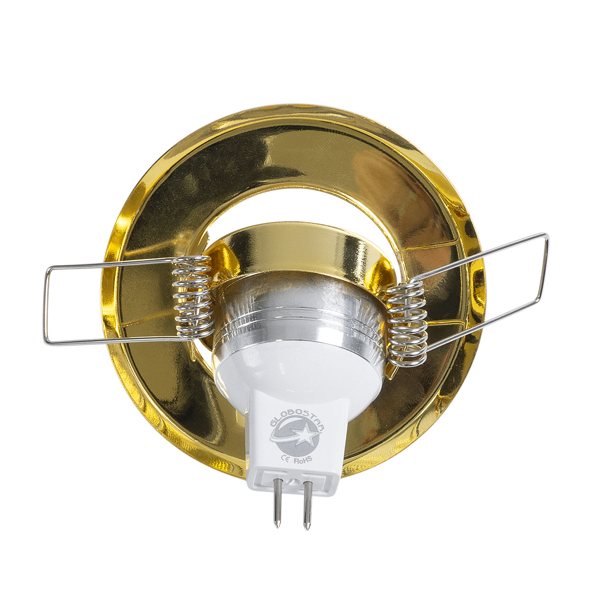 DELTA 77804 Χωνευτό Κινούμενο Στρόγγυλο Σποτ Οροφής για Λάμπα MR11 με Βάση GU5.3 ή GU10 - IP20 - Μεταλλικό - Φ70 x Υ21mm - Χρυσό Πλατίνα