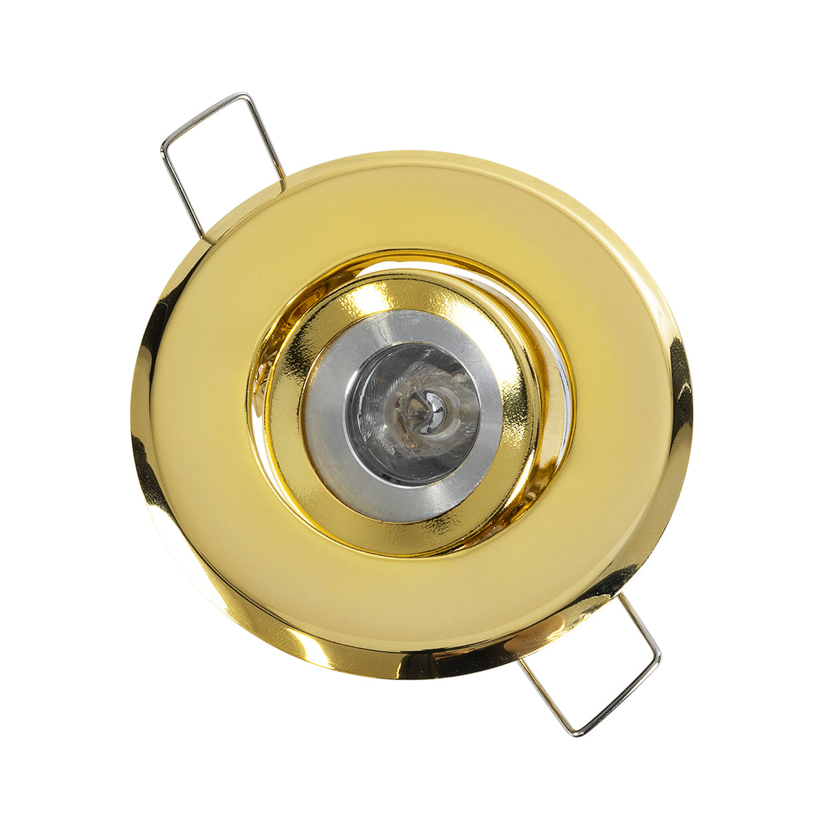 DELTA 77804 Χωνευτό Κινούμενο Στρόγγυλο Σποτ Οροφής για Λάμπα MR11 με Βάση GU5.3 ή GU10 - IP20 - Μεταλλικό - Φ70 x Υ21mm - Χρυσό Πλατίνα