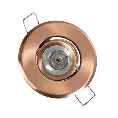 DELTA 77805 Χωνευτό Κινούμενο Στρόγγυλο Σποτ Οροφής για Λάμπα MR11 με Βάση GU5.3 ή GU10 - IP20 - Μεταλλικό - Φ70 x Υ21mm - Χάλκινο