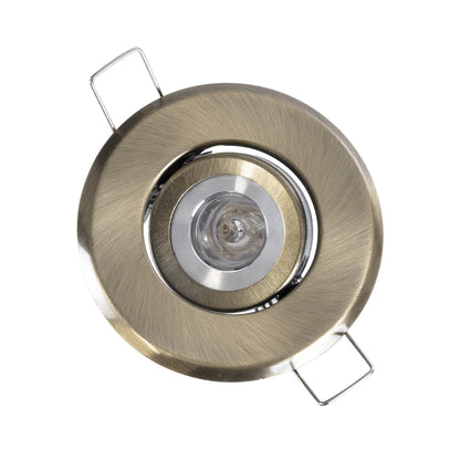 DELTA 77806 Χωνευτό Κινούμενο Στρόγγυλο Σποτ Οροφής για Λάμπα MR11 με Βάση GU5.3 ή GU10 - IP20 - Μεταλλικό - Φ70 x Υ21mm - Μπρούτζινο