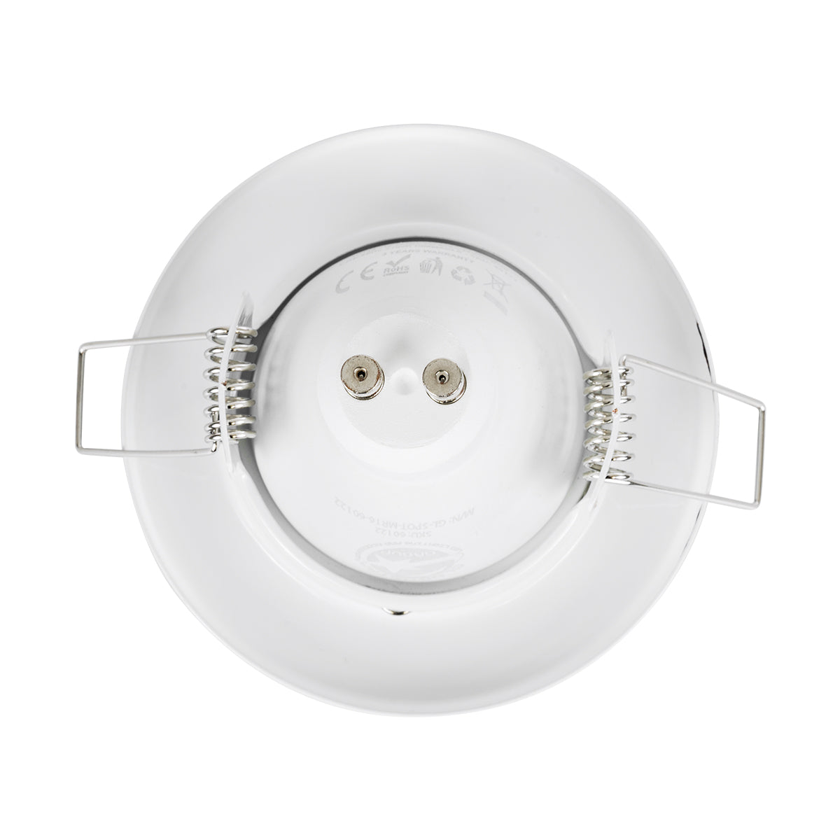 DELTA 77807 Χωνευτό Στρόγγυλο Σποτ Οροφής για Λάμπα MR16 με Βάση GU5.3 ή GU10 - IP20 - Μεταλλικό - Φ83 x Υ31mm - Λευκό