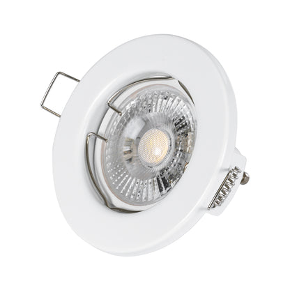 DELTA 77807 Χωνευτό Στρόγγυλο Σποτ Οροφής για Λάμπα MR16 με Βάση GU5.3 ή GU10 - IP20 - Μεταλλικό - Φ83 x Υ31mm - Λευκό