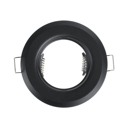 DELTA 77808 Χωνευτό Στρόγγυλο Σποτ Οροφής για Λάμπα MR16 με Βάση GU5.3 ή GU10 - IP20 - Μεταλλικό - Φ83 x Υ31mm - Μαύρο