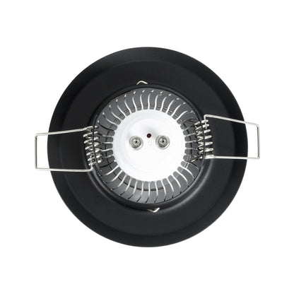 DELTA 77808 Χωνευτό Στρόγγυλο Σποτ Οροφής για Λάμπα MR16 με Βάση GU5.3 ή GU10 - IP20 - Μεταλλικό - Φ83 x Υ31mm - Μαύρο
