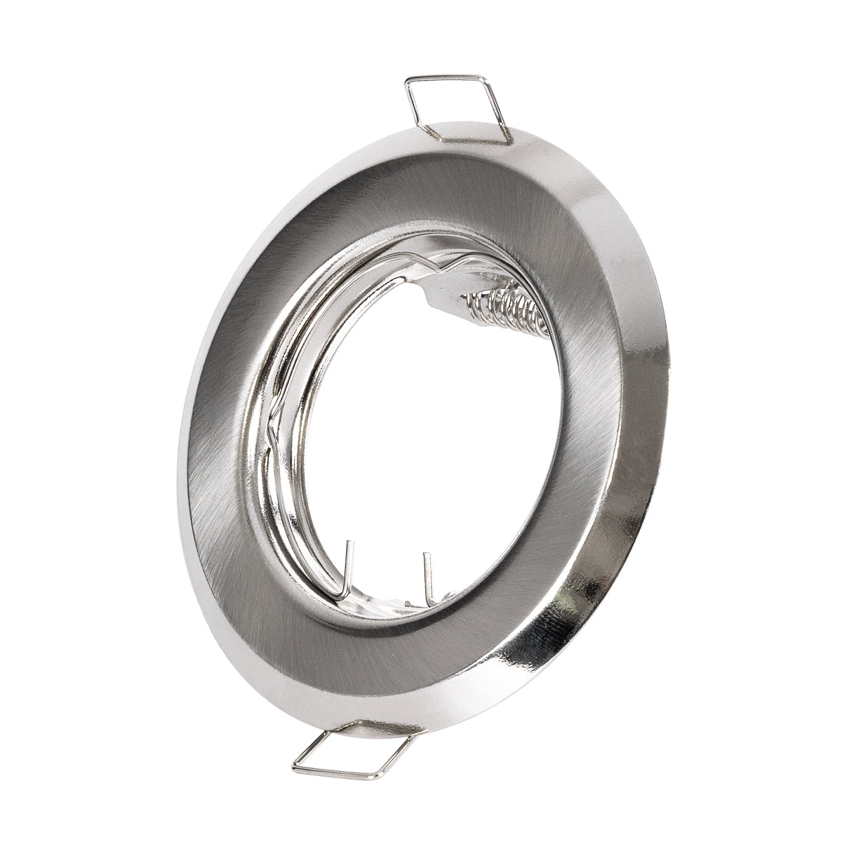 RAFY 77809 Χωνευτή Βάση για Σποτ MR16 με Ντουί GU10/GU5.3 IP20 - Νίκελ Βούρτσας - Μ8.3 x Π8.3 x Υ3.1 / Q6