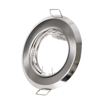 RAFY 77809 Χωνευτή Βάση για Σποτ MR16 με Ντουί GU10/GU5.3 IP20 - Νίκελ Βούρτσας - Μ8.3 x Π8.3 x Υ3.1 / Q6