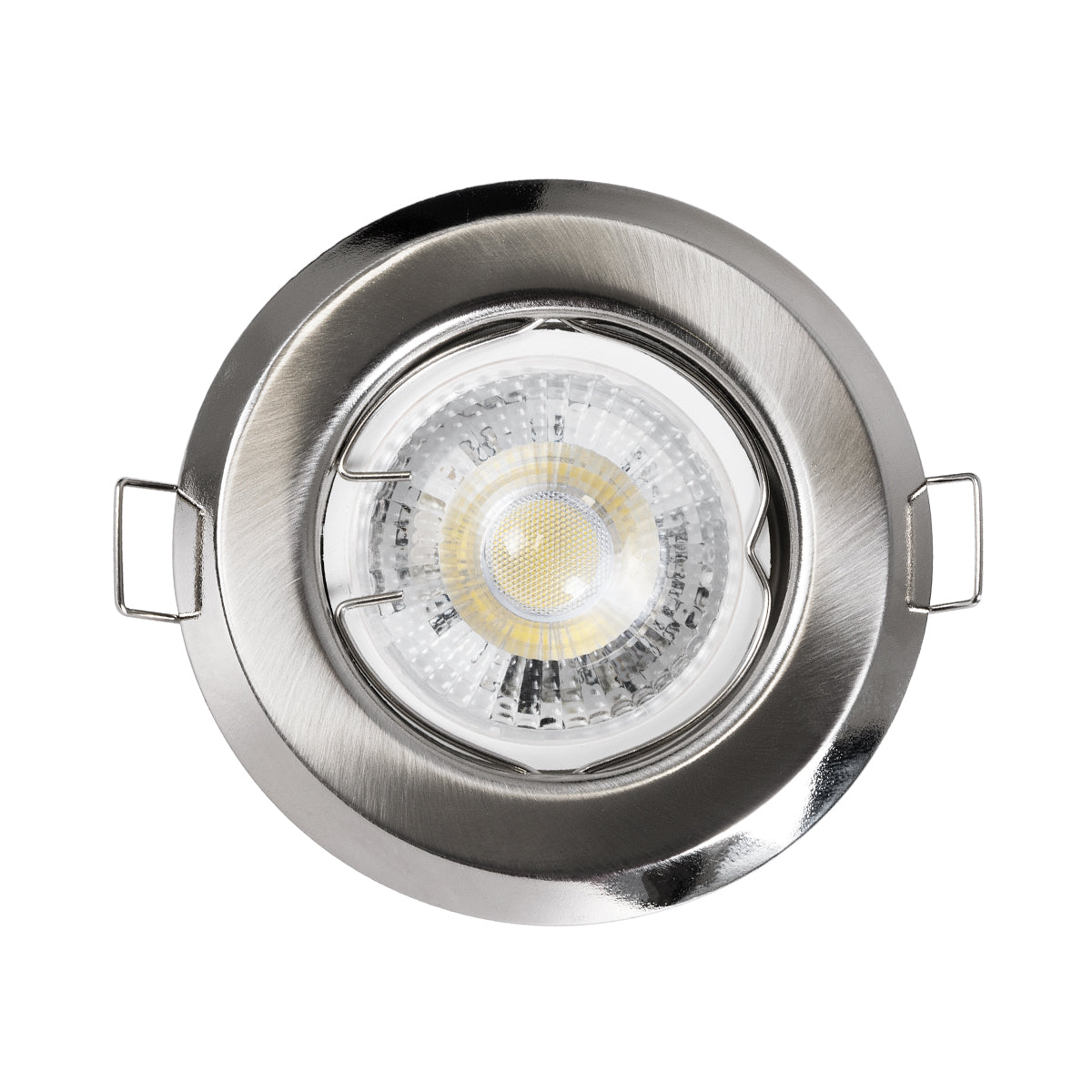 RAFY 77809 Χωνευτή Βάση για Σποτ MR16 με Ντουί GU10/GU5.3 IP20 - Νίκελ Βούρτσας - Μ8.3 x Π8.3 x Υ3.1 / Q6