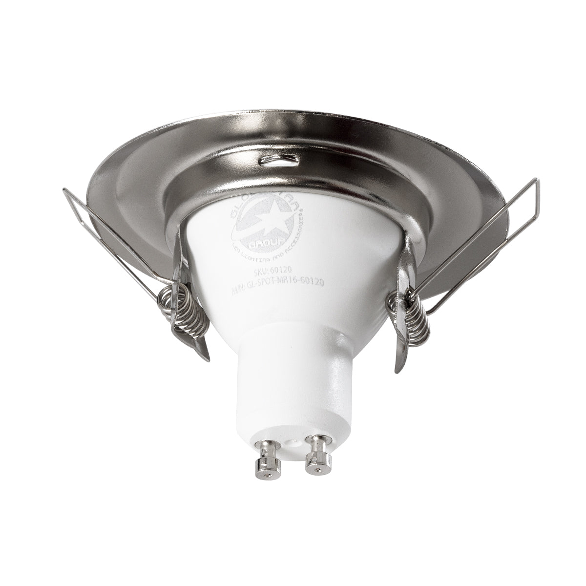 RAFY 77809 Χωνευτή Βάση για Σποτ MR16 με Ντουί GU10/GU5.3 IP20 - Νίκελ Βούρτσας - Μ8.3 x Π8.3 x Υ3.1 / Q6
