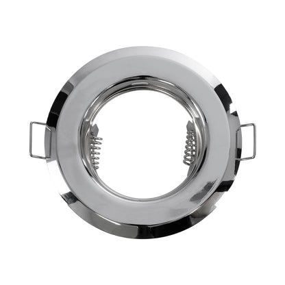 DELTA 77810 Χωνευτό Στρόγγυλο Σποτ Οροφής για Λάμπα MR16 με Βάση GU5.3 ή GU10 - IP20 - Μεταλλικό - Φ83 x Υ31mm - Χρώμιο Νίκελ