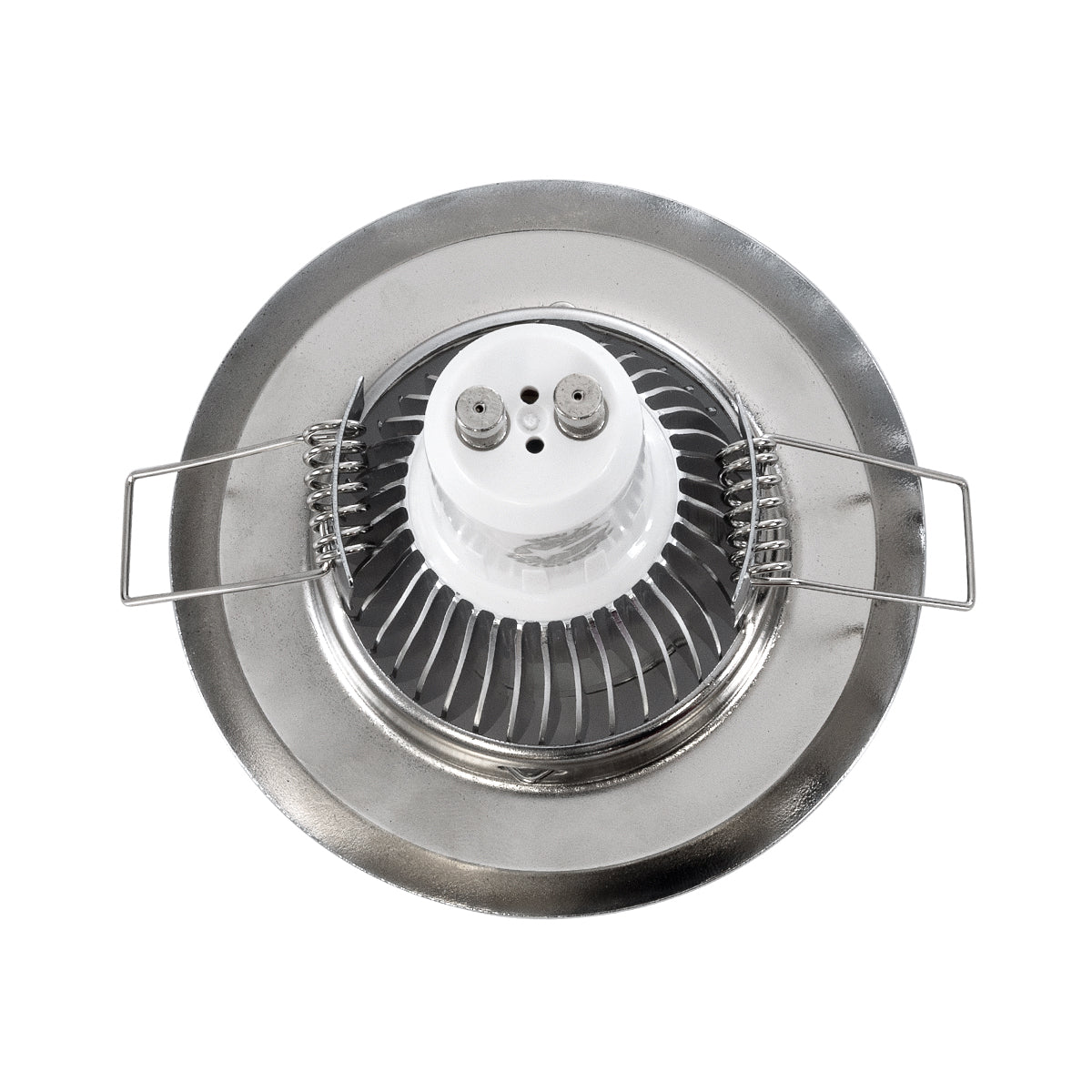 DELTA 77810 Χωνευτό Στρόγγυλο Σποτ Οροφής για Λάμπα MR16 με Βάση GU5.3 ή GU10 - IP20 - Μεταλλικό - Φ83 x Υ31mm - Χρώμιο Νίκελ