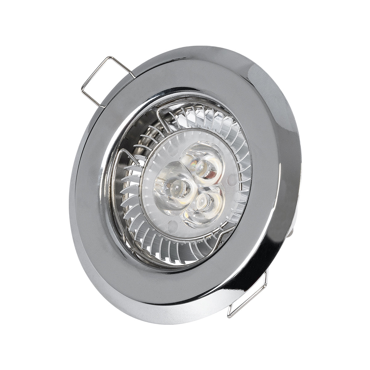 DELTA 77810 Χωνευτό Στρόγγυλο Σποτ Οροφής για Λάμπα MR16 με Βάση GU5.3 ή GU10 - IP20 - Μεταλλικό - Φ83 x Υ31mm - Χρώμιο Νίκελ