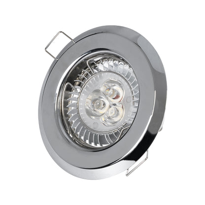 DELTA 77810 Χωνευτό Στρόγγυλο Σποτ Οροφής για Λάμπα MR16 με Βάση GU5.3 ή GU10 - IP20 - Μεταλλικό - Φ83 x Υ31mm - Χρώμιο Νίκελ