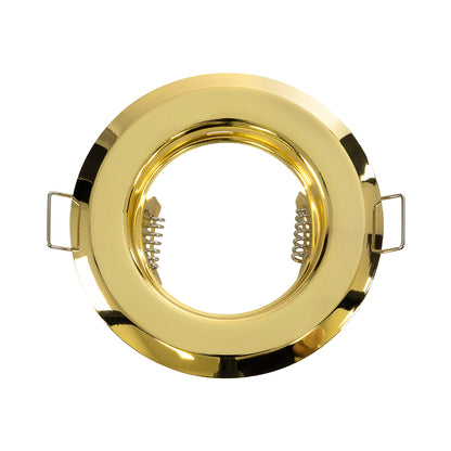DELTA 77811 Χωνευτό Στρόγγυλο Σποτ Οροφής για Λάμπα MR16 με Βάση GU5.3 ή GU10 - IP20 - Μεταλλικό - Φ83 x Υ31mm - Χρυσό Πλατίνα