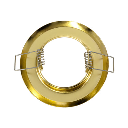 DELTA 77811 Χωνευτό Στρόγγυλο Σποτ Οροφής για Λάμπα MR16 με Βάση GU5.3 ή GU10 - IP20 - Μεταλλικό - Φ83 x Υ31mm - Χρυσό Πλατίνα