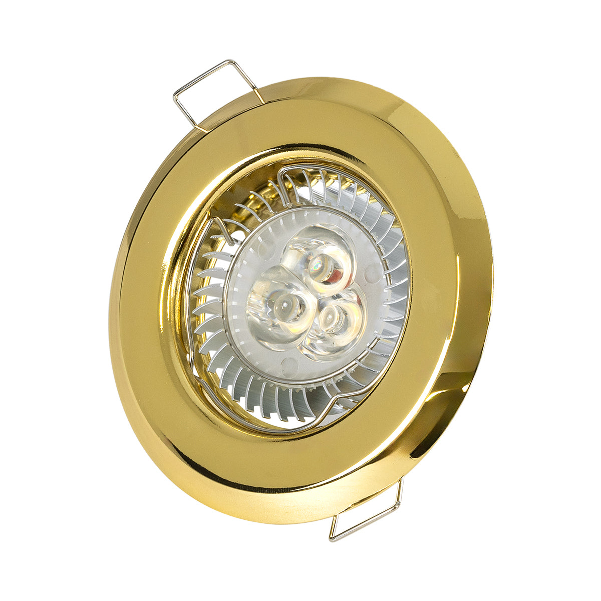 DELTA 77811 Χωνευτό Στρόγγυλο Σποτ Οροφής για Λάμπα MR16 με Βάση GU5.3 ή GU10 - IP20 - Μεταλλικό - Φ83 x Υ31mm - Χρυσό Πλατίνα