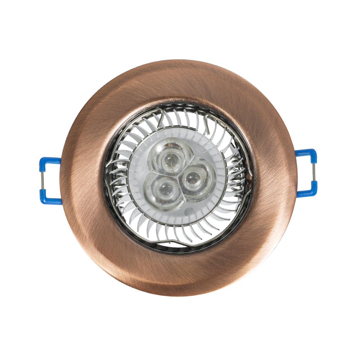 DELTA 77812 Χωνευτό Στρόγγυλο Σποτ Οροφής για Λάμπα MR16 με Βάση GU5.3 ή GU10 - IP20 - Μεταλλικό - Φ83 x Υ31mm - Χάλκινο